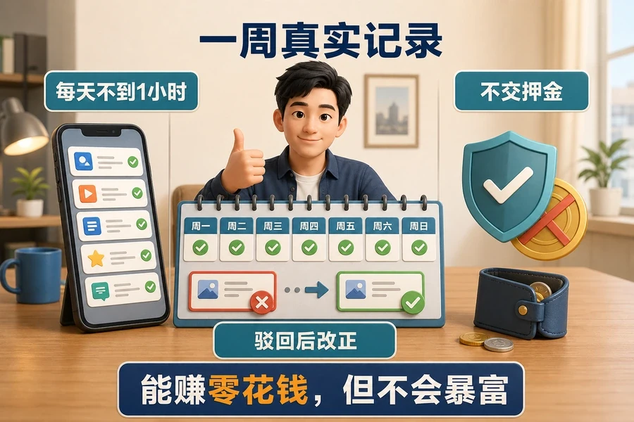 帮帮星球一周真实记录:每天不到1小时、不交押金、驳回后改正、能赚零花钱但不会暴富