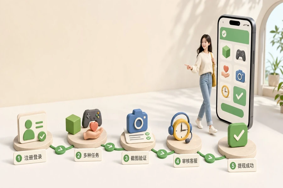 帮帮星球新手实操5步流程:注册账号→选择任务→提交截图→等待审核→提现到账
